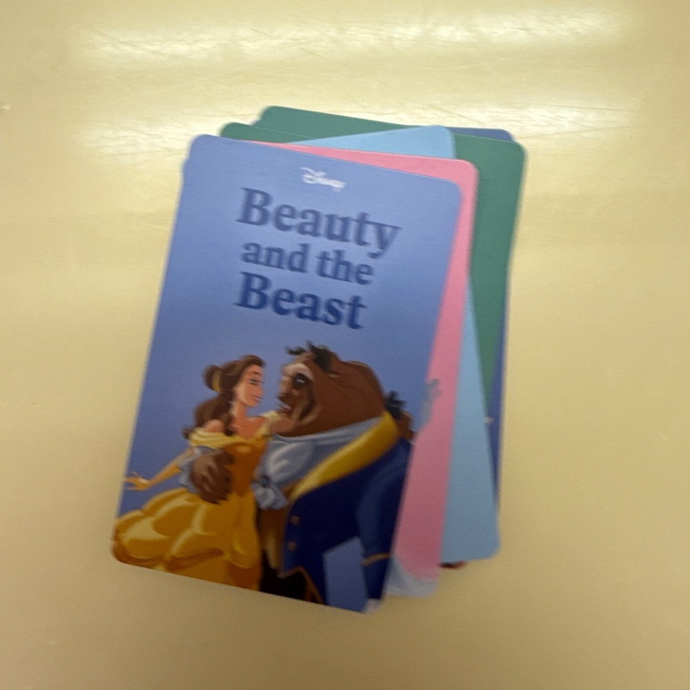 Disney Beauty and the Beast Card Set - Yellow, Blue, Pink, Green
